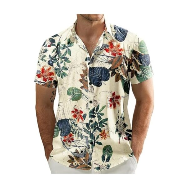 Men's Floral Hawaiian Shirt – Casual Button Down Short Sleeve