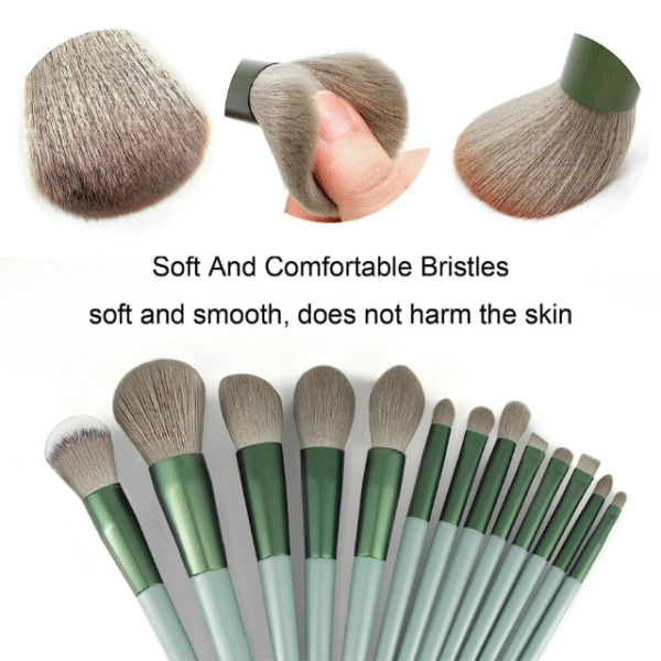 Makeup Brushes Set – (Green, 22 Piece Set) - Image 2