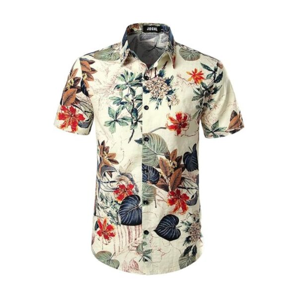 Men's Floral Hawaiian Shirt – Casual Button Down Short Sleeve - Image 2