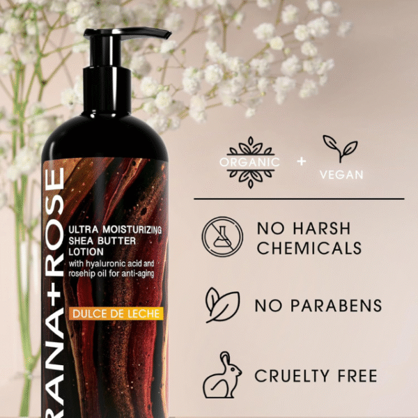 Organic Vegan Shea Butter Lotion with Hyaluronic Acid & Rosehip Oil - Image 3