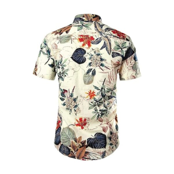 Men's Floral Hawaiian Shirt – Casual Button Down Short Sleeve - Image 3