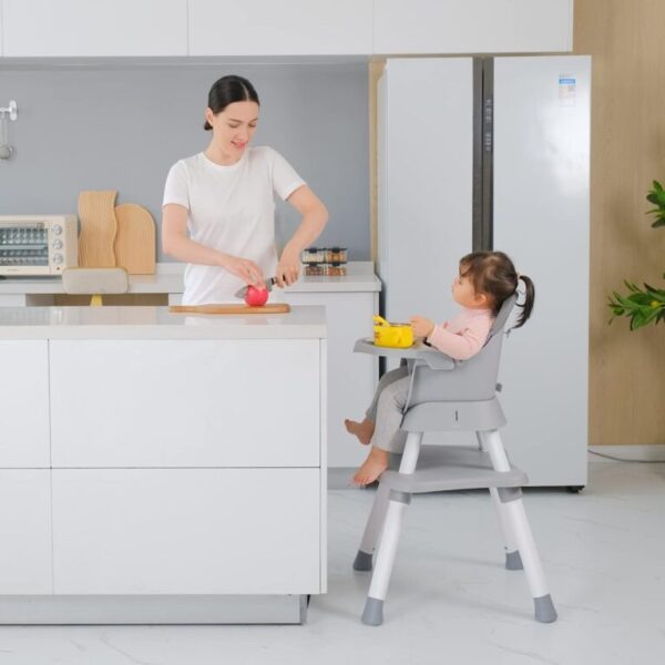 Grey 8-in-1 Convertible Baby Highchair and Table Set - Image 5