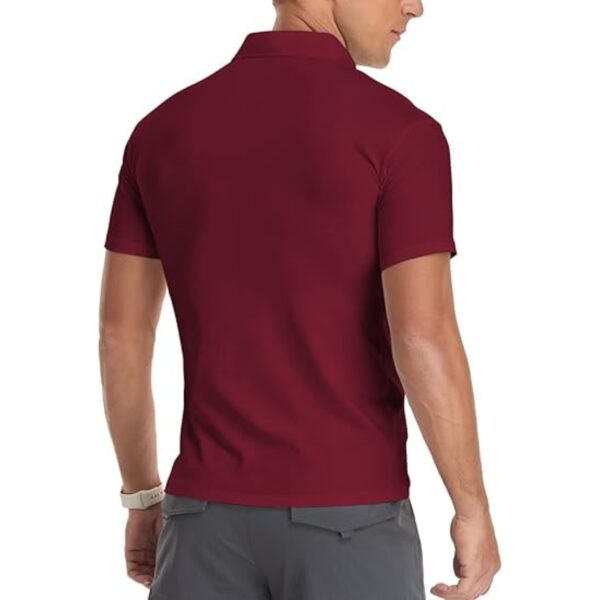 Men's Quarter-Zip Polo Shirt – Slim Fit Cotton, Mock Neck, Long/Short Sleeve - Image 5