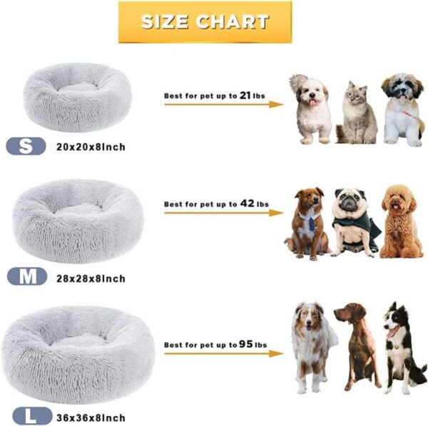 Calming Round Donut Dog Bed – Washable and Anti-Slip - Image 2