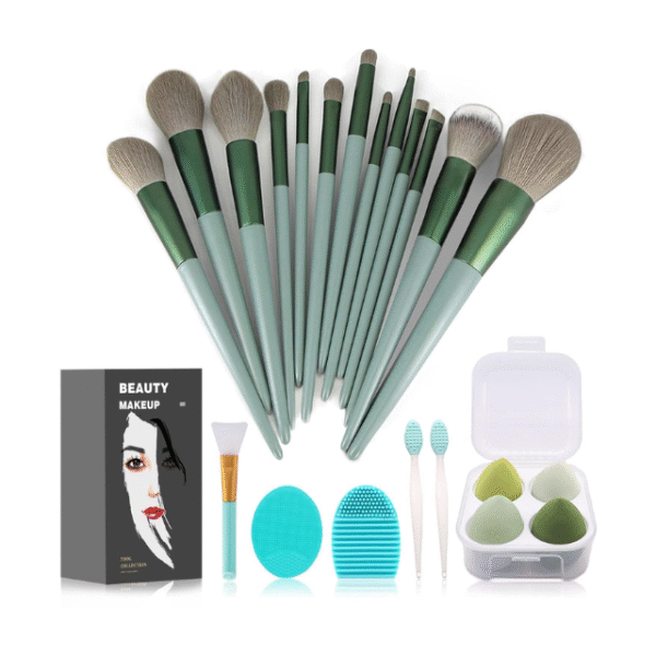 Makeup Brushes Set – (Green, 22 Piece Set)