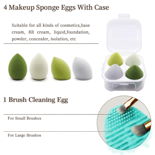 Makeup Brushes Set – (Green, 22 Piece Set) - Image 5
