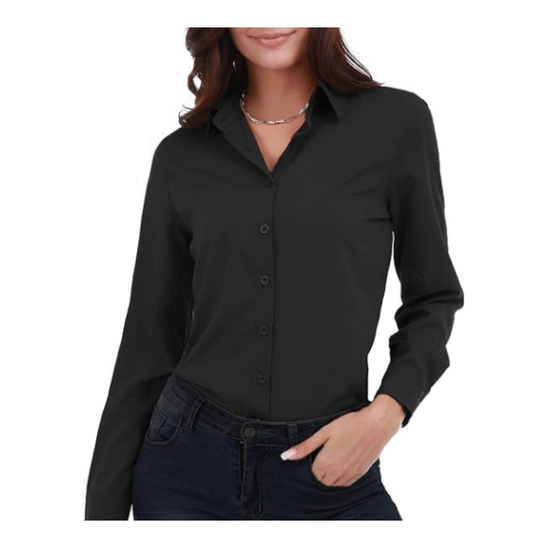 Women’s Basic Button Down Shirts With Long Sleeve - Image 3