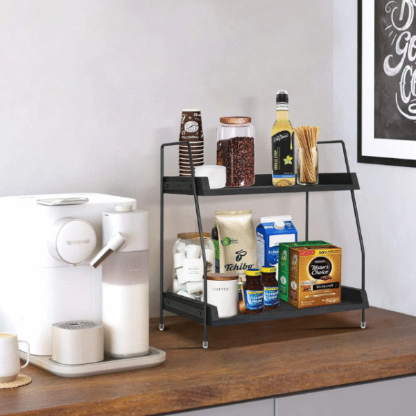 Black Coffee Bar Accessories Organizer - Image 3